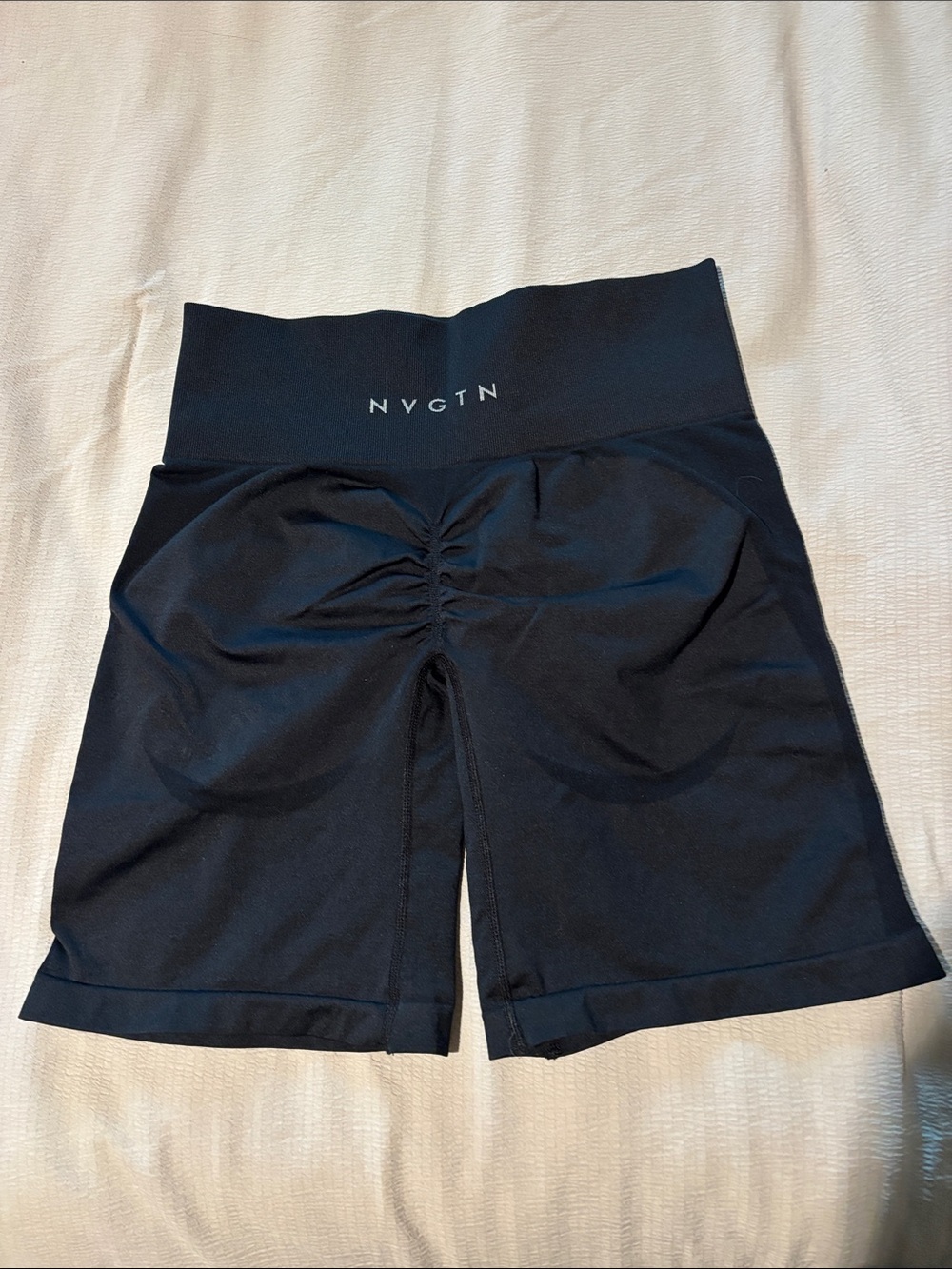 NVGTN Black High-Waist Scrunch Contour Bike Shorts